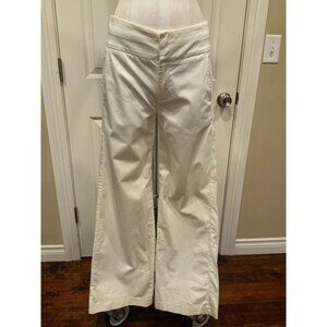 Adam Lippes Cream High Waist Straight Wide Leg Pants, Size 4